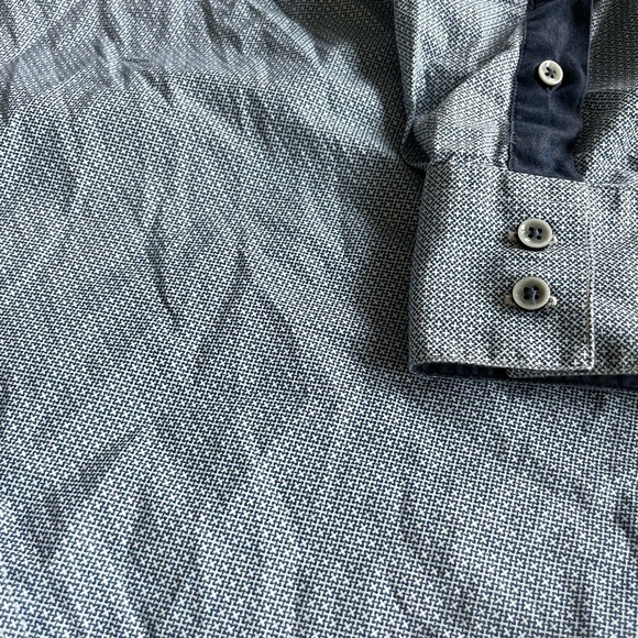 Zagiri Mens Blue Patterned Button Down Collared Shirt, size large - Picture 4 of 8